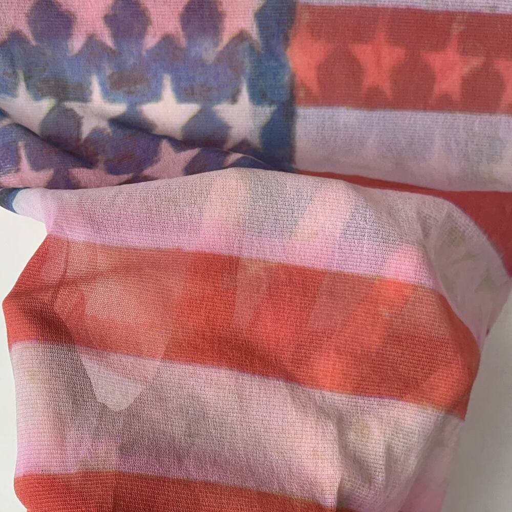 Just in time size small medium mesh American aso tv Patriotic Star Stripe Top - Picture 8 of 11